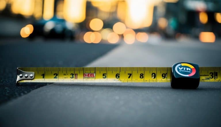 Uma fita métrica esticada até a altura de Vin Diesel